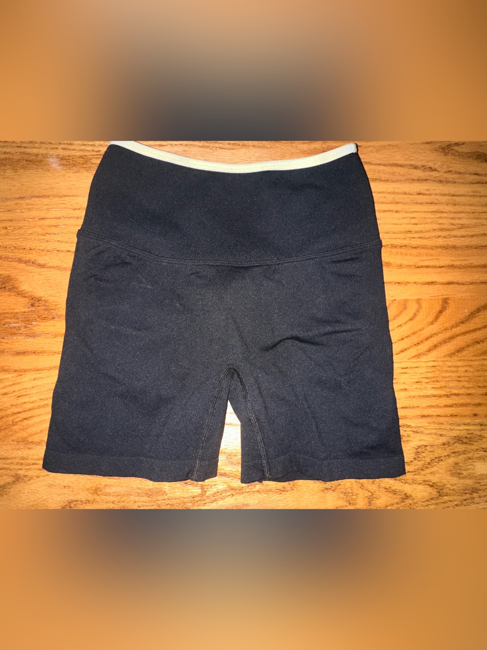 Fabletics black scrunch biker shorts
